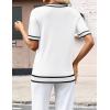 image:imageZeagoo Womens Short Sleeve Sweaters 2026 Summer Lightweight V Neck Pullover Tops Dressy Business Casual Blouses ClothesTz289