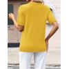 image:imageZeagoo Womens Short Sleeve Sweaters 2026 Summer Lightweight V Neck Pullover Tops Dressy Business Casual Blouses ClothesYellow