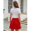 image:imageZeagoo Womens Skirt Basic Mini Skater Skirt 2026 Summer Skirts Stretchable High Waist ALine Valentines Skirts02 Red