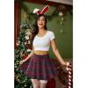 image:imageZeagoo Womens Skirt Basic Mini Skater Skirt 2026 Summer Skirts Stretchable High Waist ALine Valentines SkirtsChristmas Plaid