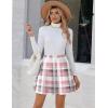 image:imageZeagoo Womens Skirt Basic Mini Skater Skirt 2026 Summer Skirts Stretchable High Waist ALine Valentines SkirtsGw326