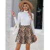 image:imageZeagoo Womens Skirt Basic Mini Skater Skirt 2026 Summer Skirts Stretchable High Waist ALine Valentines SkirtsLeopard Print
