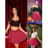 image:imageZeagoo Womens Skirt Basic Mini Skater Skirt 2026 Summer Skirts Stretchable High Waist ALine Valentines SkirtsRose