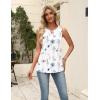 image:imageZeagoo Womens Summer Tank Tops 2026 Pleated V Neck Floral Loose Fit Casual Flowy Boho Tunic Sleeveless ShirtsBf290