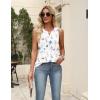 image:imageZeagoo Womens Summer Tank Tops 2026 Pleated V Neck Floral Loose Fit Casual Flowy Boho Tunic Sleeveless ShirtsBf290