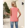 image:imageZeagoo Womens Summer Tank Tops 2026 Pleated V Neck Floral Loose Fit Casual Flowy Boho Tunic Sleeveless ShirtsCoral