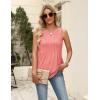 image:imageZeagoo Womens Summer Tank Tops 2026 Pleated V Neck Floral Loose Fit Casual Flowy Boho Tunic Sleeveless ShirtsCoral