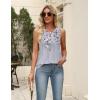 image:imageZeagoo Womens Summer Tank Tops 2026 Pleated V Neck Floral Loose Fit Casual Flowy Boho Tunic Sleeveless ShirtsDh62