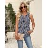 image:imageZeagoo Womens Summer Tank Tops 2026 Pleated V Neck Floral Loose Fit Casual Flowy Boho Tunic Sleeveless ShirtsMz473