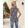 image:imageZeagoo Womens Summer Tank Tops 2026 Pleated V Neck Floral Loose Fit Casual Flowy Boho Tunic Sleeveless ShirtsMz473