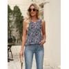 image:imageZeagoo Womens Summer Tank Tops 2026 Pleated V Neck Floral Loose Fit Casual Flowy Boho Tunic Sleeveless ShirtsMz473