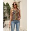 image:imageZeagoo Womens Summer Tank Tops 2026 Pleated V Neck Floral Loose Fit Casual Flowy Boho Tunic Sleeveless ShirtsMz721