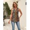 image:imageZeagoo Womens Summer Tank Tops 2026 Pleated V Neck Floral Loose Fit Casual Flowy Boho Tunic Sleeveless ShirtsMz721