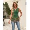 image:imageZeagoo Womens Summer Tank Tops 2026 Pleated V Neck Floral Loose Fit Casual Flowy Boho Tunic Sleeveless ShirtsMz839