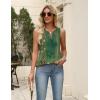 image:imageZeagoo Womens Summer Tank Tops 2026 Pleated V Neck Floral Loose Fit Casual Flowy Boho Tunic Sleeveless ShirtsMz839