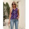 image:imageZeagoo Womens Summer Tank Tops 2026 Pleated V Neck Floral Loose Fit Casual Flowy Boho Tunic Sleeveless ShirtsMz907
