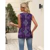 image:imageZeagoo Womens Summer Tank Tops 2026 Pleated V Neck Floral Loose Fit Casual Flowy Boho Tunic Sleeveless ShirtsMz907