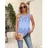 image:imageZeagoo Womens Summer Tank Tops 2026 Pleated V Neck Floral Loose Fit Casual Flowy Boho Tunic Sleeveless ShirtsSf166