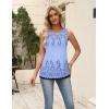 image:imageZeagoo Womens Summer Tank Tops 2026 Pleated V Neck Floral Loose Fit Casual Flowy Boho Tunic Sleeveless ShirtsSf166