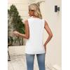 image:imageZeagoo Womens Summer Tank Tops 2026 Pleated V Neck Floral Loose Fit Casual Flowy Boho Tunic Sleeveless ShirtsWhite