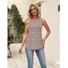 image:imageZeagoo Womens Summer Tank Tops 2026 Pleated V Neck Floral Loose Fit Casual Flowy Boho Tunic Sleeveless ShirtsXh498