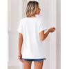 image:imageZeagoo Womens Summer Tops Rolled Short Sleeve V Neck Shirts Casual Dressy Business Work Blouses OutfitsClover Printsp139
