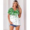 image:imageZeagoo Womens Summer Tops Rolled Short Sleeve V Neck Shirts Casual Dressy Business Work Blouses OutfitsLucky Cloversp77
