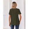 image:imageZeagoo Womens Summer Tops V Neck Short Sleeve Shirts Dressy Casual Blouse Spring Vacation Tshirts ClothesArmy Green
