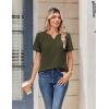 image:imageZeagoo Womens Summer Tops V Neck Short Sleeve Shirts Dressy Casual Blouse Spring Vacation Tshirts ClothesArmy Green