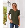 image:imageZeagoo Womens Summer Tops V Neck Short Sleeve Shirts Dressy Casual Blouse Spring Vacation Tshirts ClothesArmy Green