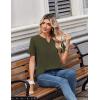 image:imageZeagoo Womens Summer Tops V Neck Short Sleeve Shirts Dressy Casual Blouse Spring Vacation Tshirts ClothesArmy Green