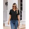image:imageZeagoo Womens Summer Tops V Neck Short Sleeve Shirts Dressy Casual Blouse Spring Vacation Tshirts ClothesBlack