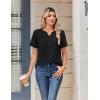image:imageZeagoo Womens Summer Tops V Neck Short Sleeve Shirts Dressy Casual Blouse Spring Vacation Tshirts ClothesBlack