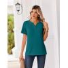 image:imageZeagoo Womens Summer Tops V Neck Short Sleeve Shirts Dressy Casual Blouse Spring Vacation Tshirts ClothesBlue Green