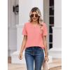 image:imageZeagoo Womens Summer Tops V Neck Short Sleeve Shirts Dressy Casual Blouse Spring Vacation Tshirts ClothesCoral