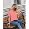image:imageZeagoo Womens Summer Tops V Neck Short Sleeve Shirts Dressy Casual Blouse Spring Vacation Tshirts ClothesCoral