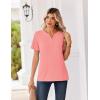 image:imageZeagoo Womens Summer Tops V Neck Short Sleeve Shirts Dressy Casual Blouse Spring Vacation Tshirts ClothesCoral
