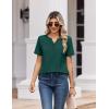image:imageZeagoo Womens Summer Tops V Neck Short Sleeve Shirts Dressy Casual Blouse Spring Vacation Tshirts ClothesGreen