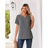 image:imageZeagoo Womens Summer Tops V Neck Short Sleeve Shirts Dressy Casual Blouse Spring Vacation Tshirts ClothesGrey