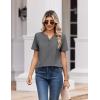 image:imageZeagoo Womens Summer Tops V Neck Short Sleeve Shirts Dressy Casual Blouse Spring Vacation Tshirts ClothesGrey