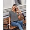 image:imageZeagoo Womens Summer Tops V Neck Short Sleeve Shirts Dressy Casual Blouse Spring Vacation Tshirts ClothesGrey