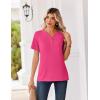 image:imageZeagoo Womens Summer Tops V Neck Short Sleeve Shirts Dressy Casual Blouse Spring Vacation Tshirts ClothesHot Pink