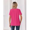 image:imageZeagoo Womens Summer Tops V Neck Short Sleeve Shirts Dressy Casual Blouse Spring Vacation Tshirts ClothesHot Pink