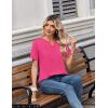 image:imageZeagoo Womens Summer Tops V Neck Short Sleeve Shirts Dressy Casual Blouse Spring Vacation Tshirts ClothesHot Pink