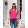 image:imageZeagoo Womens Summer Tops V Neck Short Sleeve Shirts Dressy Casual Blouse Spring Vacation Tshirts ClothesHot Pink