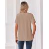 image:imageZeagoo Womens Summer Tops V Neck Short Sleeve Shirts Dressy Casual Blouse Spring Vacation Tshirts ClothesKhaki