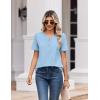 image:imageZeagoo Womens Summer Tops V Neck Short Sleeve Shirts Dressy Casual Blouse Spring Vacation Tshirts ClothesLight Blue
