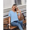image:imageZeagoo Womens Summer Tops V Neck Short Sleeve Shirts Dressy Casual Blouse Spring Vacation Tshirts ClothesLight Blue