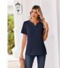 image:imageZeagoo Womens Summer Tops V Neck Short Sleeve Shirts Dressy Casual Blouse Spring Vacation Tshirts ClothesNavy Blue