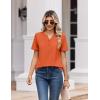 image:imageZeagoo Womens Summer Tops V Neck Short Sleeve Shirts Dressy Casual Blouse Spring Vacation Tshirts ClothesOrange